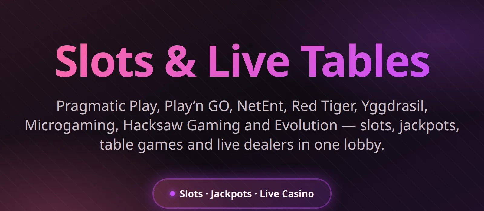 Red casino games lobby with slots, jackpots and live tables